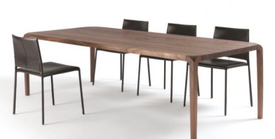 The Sleek table, shown with chairs.